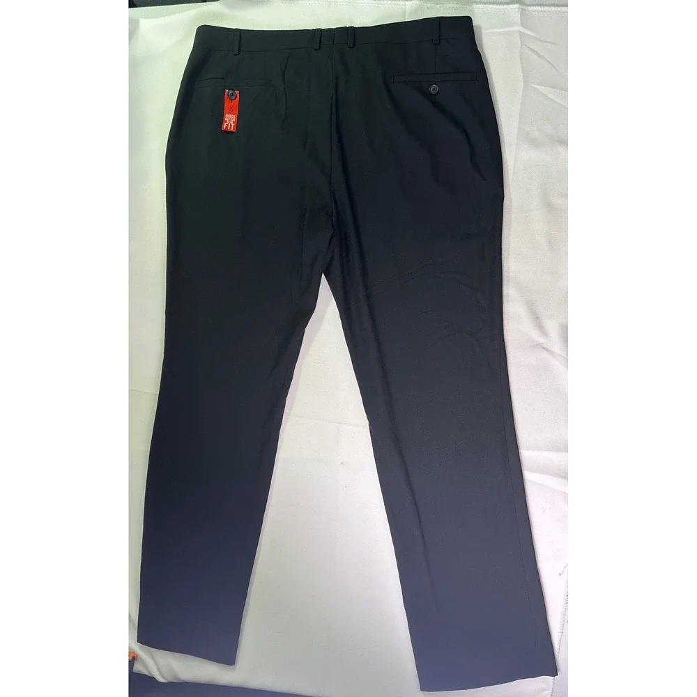 Billy London UK Mens Black Slim Fit Dress Pants 40x32 Suit Trousers Flat Front - Picture 2 of 10
